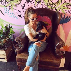 Handmade white pearled sunglasses